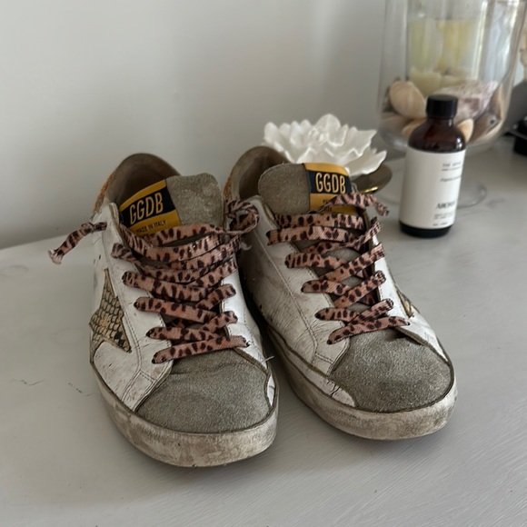 Golden Goose Deluxe Brand White and Gray Sneakers - Picture 1 of 5